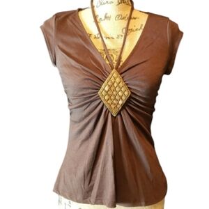 Speechless Brown Halter Top Shirt